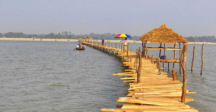 nijhum dwip wooden bridge